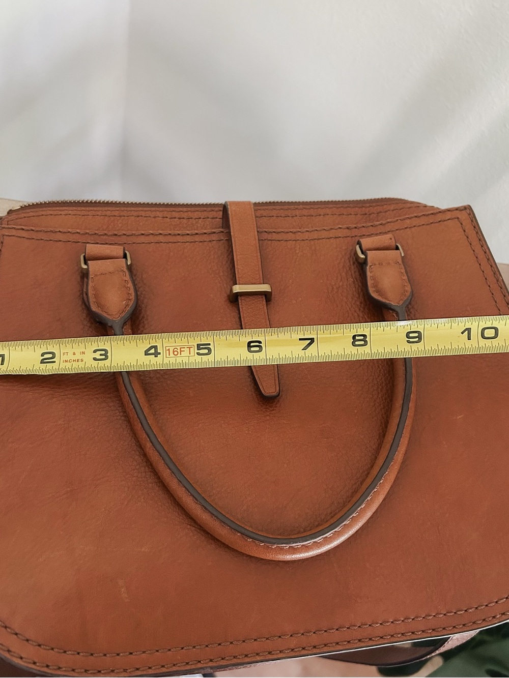 Fossil Ryder Satchel Large leather bag, Streetwear Brown Tan Luxury - Picture 7 of 8